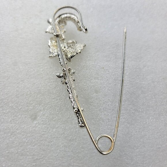 Cream White Butterfly Brooch Safety Pin Brooch - Picture 6 of 14